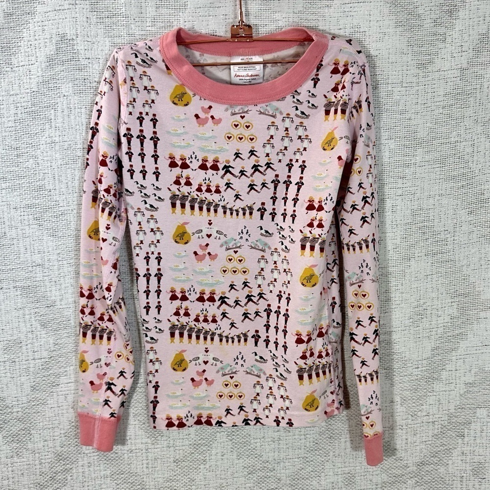 Hanna Andersson 12 days of christmas pink long sleeve pajama shirt size 10